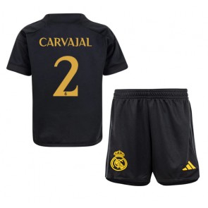 Lacne Dětský Futbalové dres Real Madrid Daniel Carvajal #2 2023-24 Krátky Rukáv - Tretina (+ trenírky)